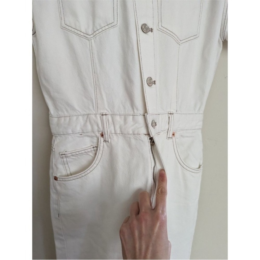 Zara long denim lapel collar jumpsuit 8197 217 - Picture 11 of 16